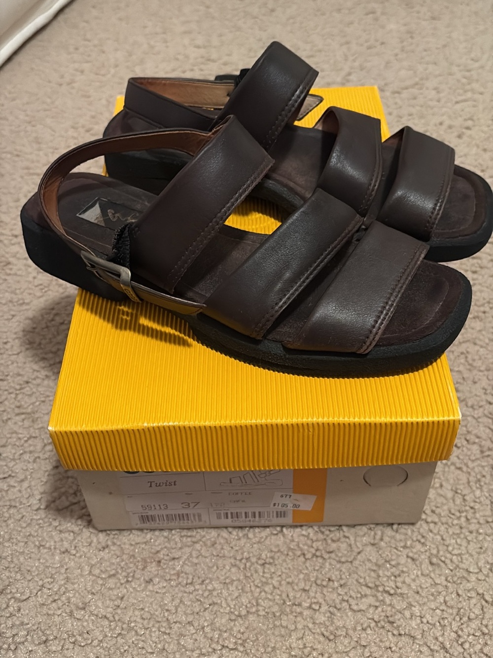 Brown Leather Strap Sandals